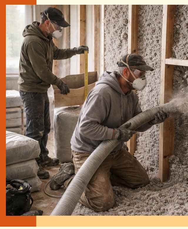 Утепление таунхауса эковатой в Краснокамске для максимально теплых стен