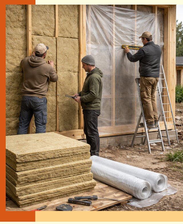 Утепление каркасного дома в Краснокамске под ключ с гарантией качества