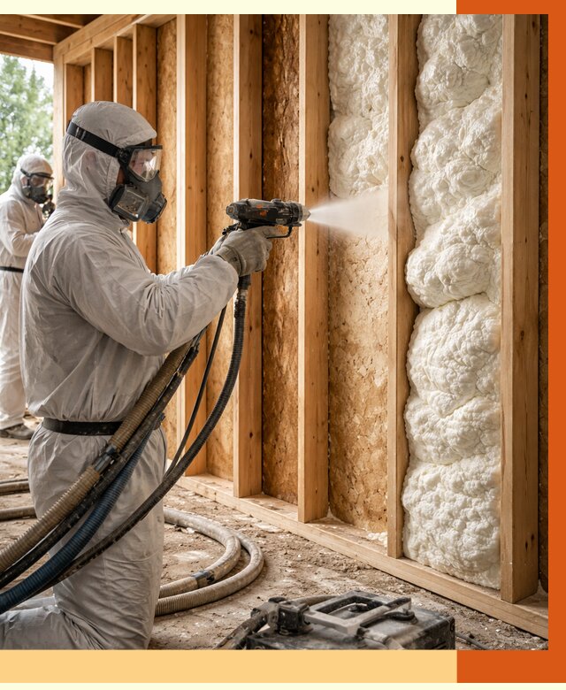 Утепление каркасного дома ППУ в Краснокамске от 2838 руб./м2 — работа под ключ | ТепломастерКнм