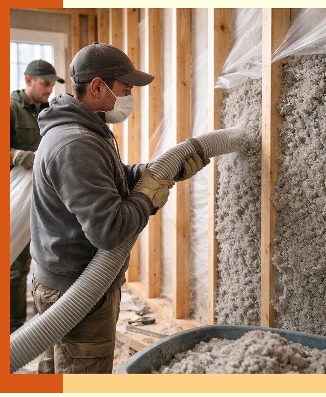 Утепление каркасного дома эковатой в Краснокамске — качественно и надолго