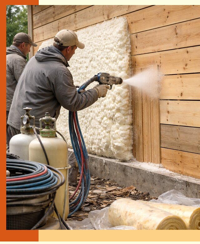 Утепление деревянного дома пенополиуретаном в Краснокамске