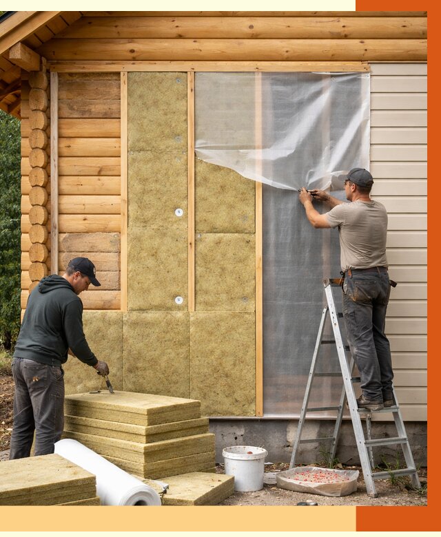 Утепление дома из бруса в Краснокамске от 3801 руб./м2 — работы под ключ | ТепломастерКнм