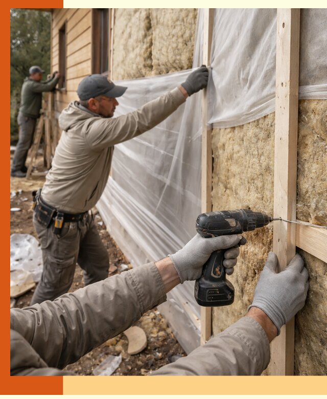 Утепление дома из бруса в Краснокамске качественно и долговечно