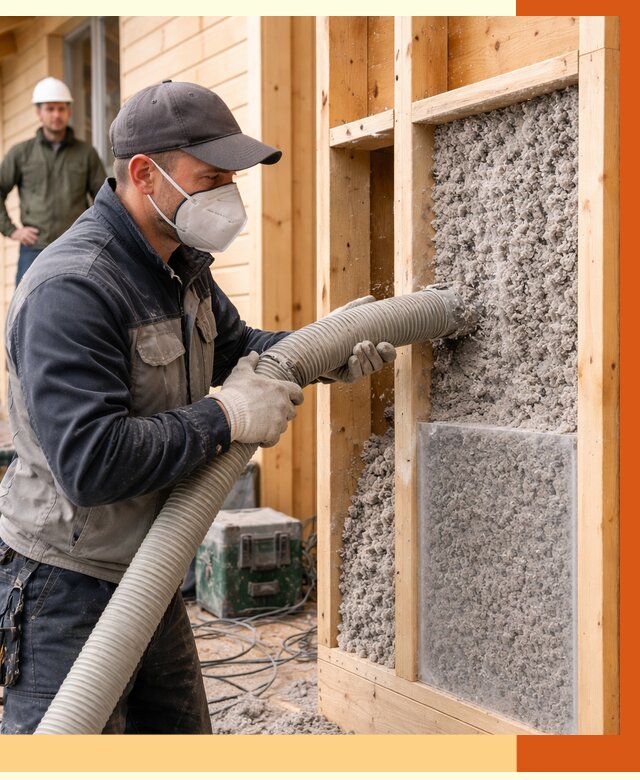 Утепление дома из бруса эковатой в Краснокамске от 1875 руб/м2 | ТепломастерКнм