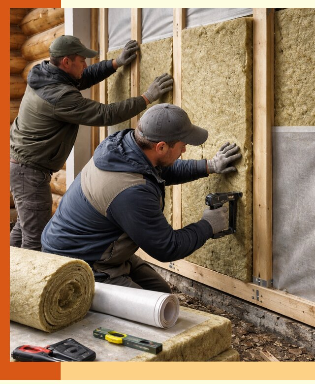 Утепление бревенчатого дома под ключ в Краснокамске