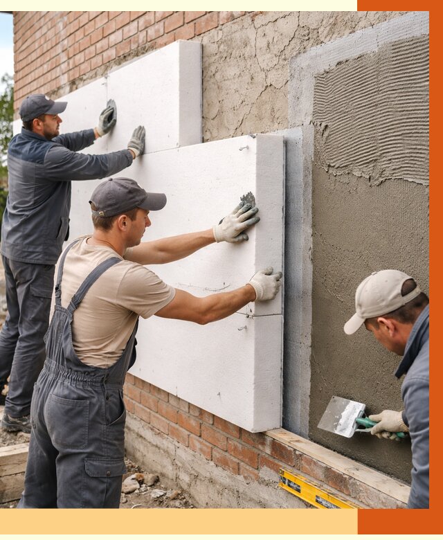 Утепление кирпичного дома в Краснокамске от 4258 руб. под ключ | ТепломастерКнм