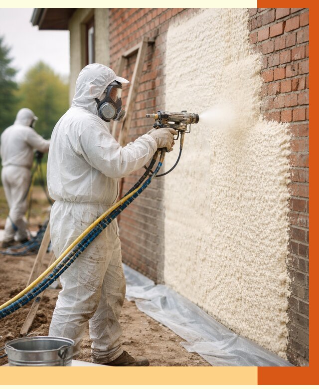 Утепление кирпичного дома ППУ в Краснокамске под ключ от 6589 руб. | ТепломастерКнм