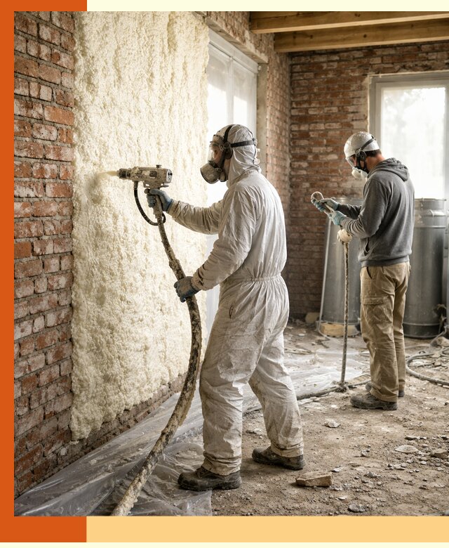 Утепление кирпичного дома пенополиуретаном в Краснокамске