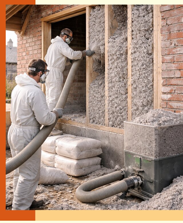 Утепление кирпичного дома эковатой в Краснокамске