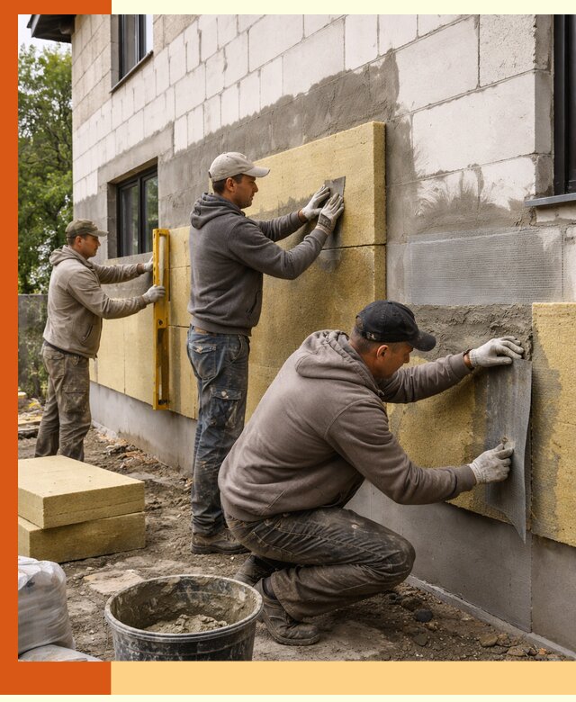 Утепление дома из газобетона в Краснокамске качественно и долговечно
