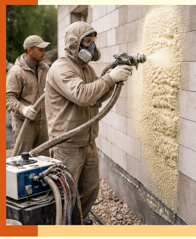 Утепление дома из газобетона ППУ в Краснокамске — надежная теплоизоляция