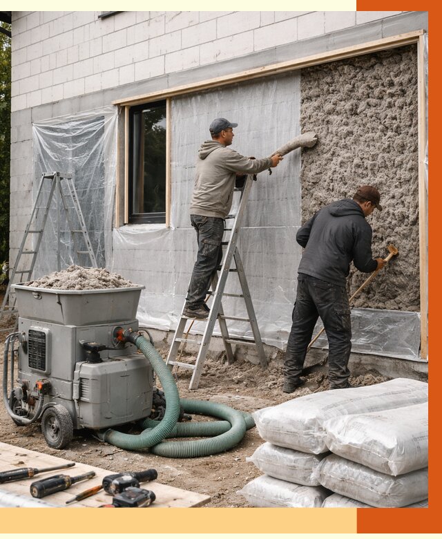 Утепление дома из газобетона эковатой в Краснокамске от 4562 руб./м2 | ТепломастерКнм