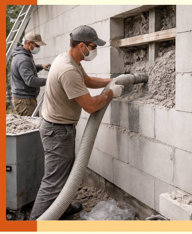 Утепление дома из газобетона эковатой в Краснокамске