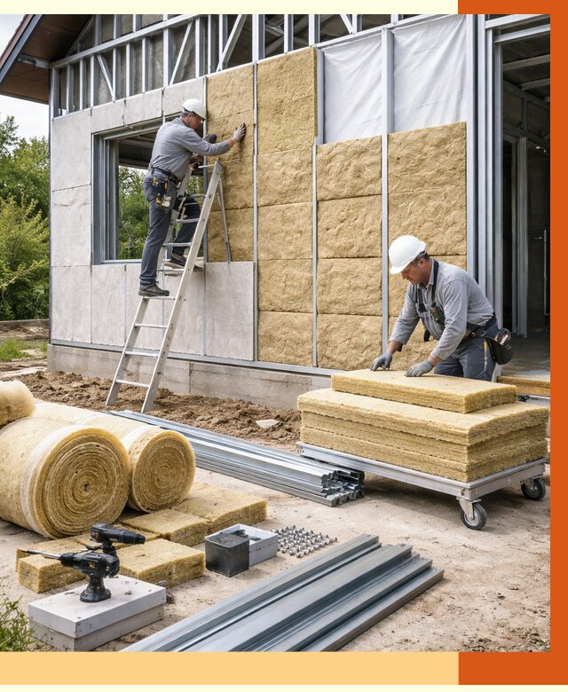 Утепление дома из ЛСТК в Краснокамске от 5271 руб./м² — профессионально | ТепломастерКнм