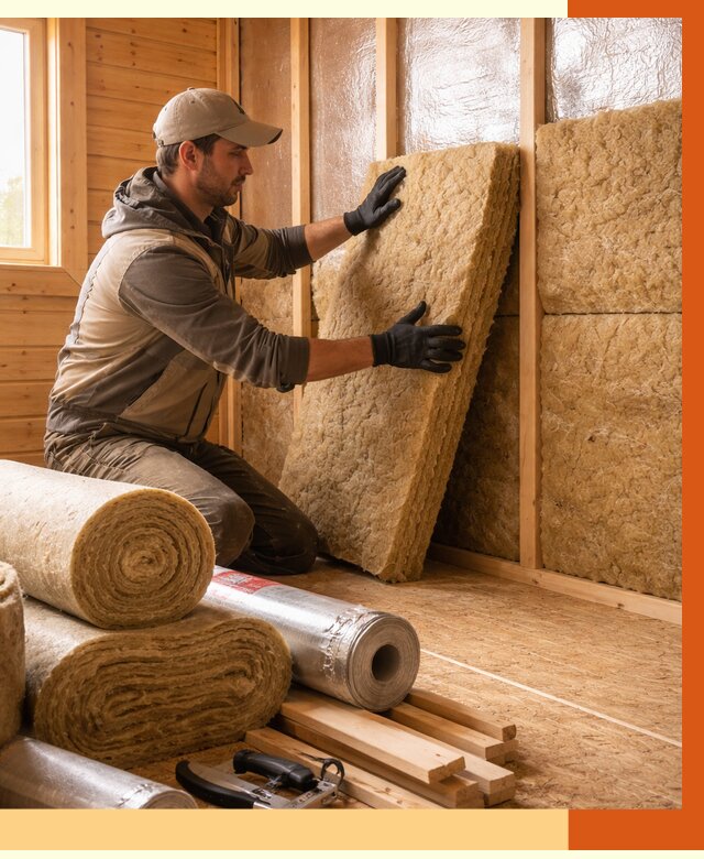 Утепление бани в Краснокамске под ключ от 4562 руб./м2 — утеплить потолок, пол и стены | ТепломастерКнм