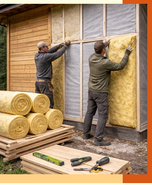 Утепление бани снаружи в Краснокамске от 86165 руб. под ключ | ТепломастерКнм