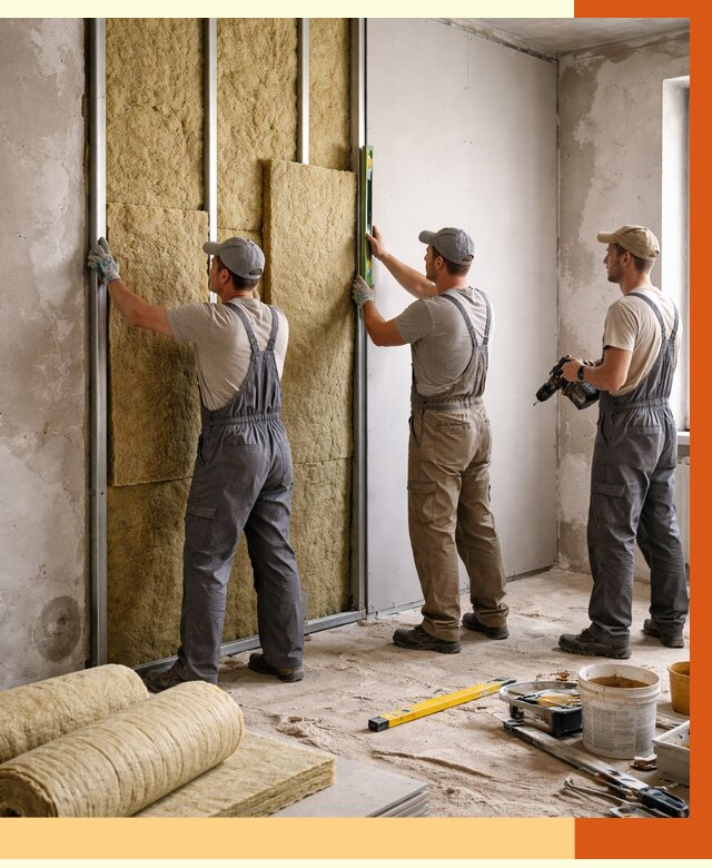 Утепление стен изнутри в Краснокамске от 2281 руб/м² под ключ | ТепломастерКнм