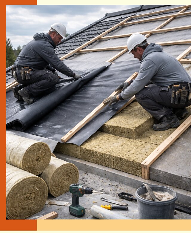 Утепление крыши снаружи в Краснокамске: профессиональная теплоизоляция