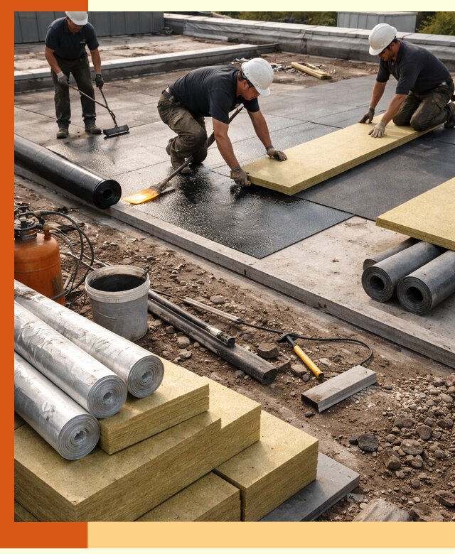 Утепление плоской крыши в Краснокамске — надежная теплоизоляция и герметизация