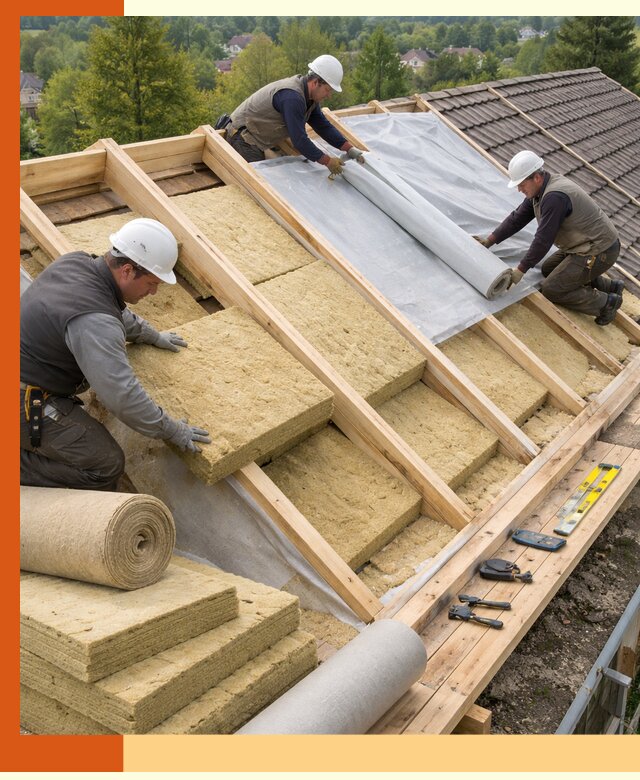 Утепление скатной крыши в Краснокамске качественно и надёжно