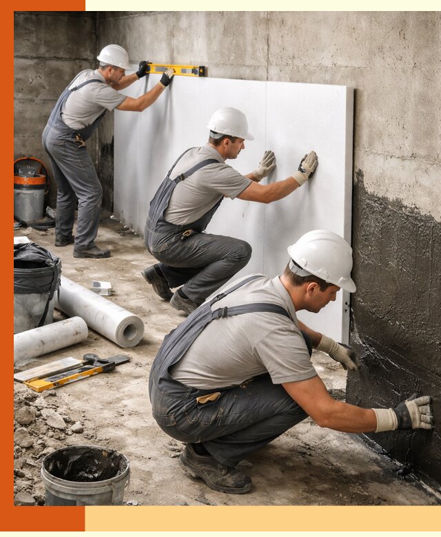 Утепление фундамента изнутри профессионально в Краснокамске