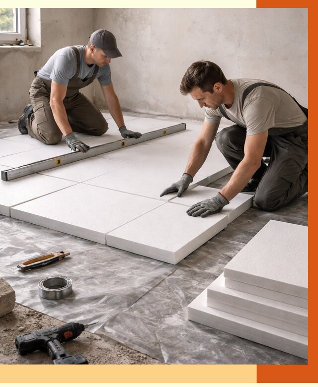 Утепление бетонного пола в Краснокамске от 2534 руб/м2 — монтаж и цена | ТепломастерКнм