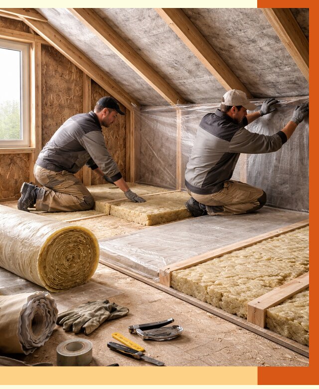 Утепление чердака в Краснокамске от 7603 руб/м² — теплоизоляция и комплексное утепление под ключ | ТепломастерКнм