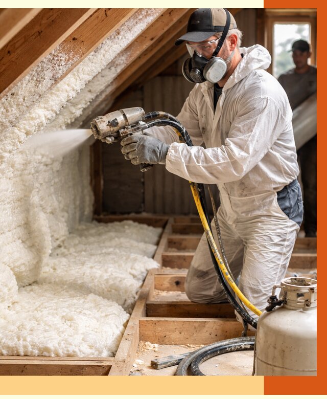 Утепление чердака ППУ в Краснокамске от 8738 руб./м2 — услуга под ключ | ТепломастерКнм