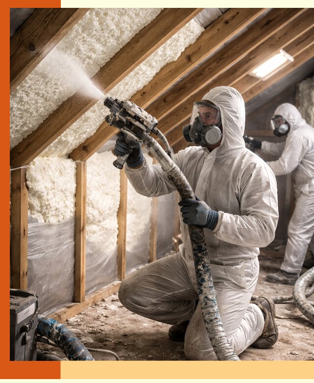 Утепление чердака пенополиуретаном (ППУ) в Краснокамске