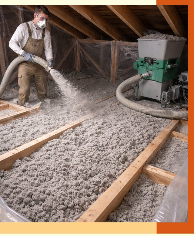 Утепление чердака эковатой в Краснокамске от 1470 руб/м2 — заказать у ТепломастерКнм