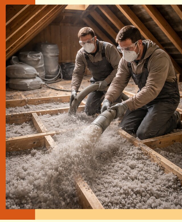 Утепление чердака эковатой в Краснокамске — быстро и надёжно