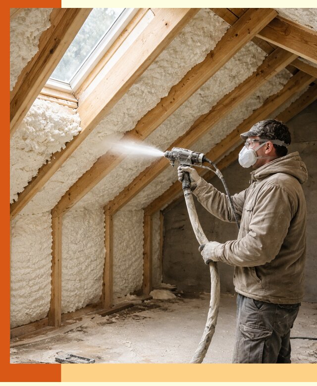 Утепление мансарды ППУ в Краснокамске быстро и надежно