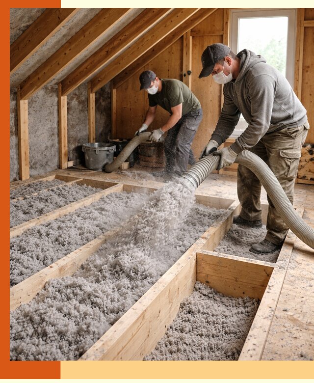 Утепление мансарды эковатой в Краснокамске с гарантией качества