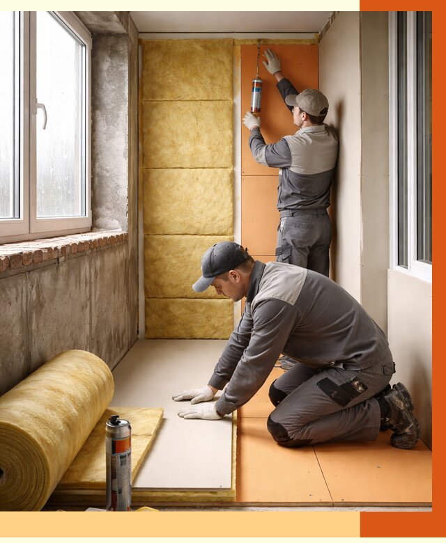 Утепление лоджии под ключ в Краснокамске от 6589 руб/м2 — комплексное решение | ТепломастерКнм