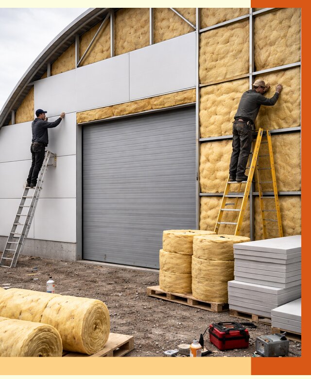 Утепление ангара пенополиуретаном в Краснокамске от 7299 руб./м² — комплекс от ТепломастерКнм