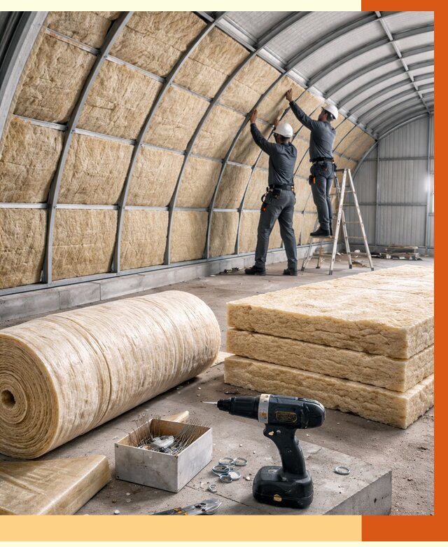 Утепление арочного ангара в Краснокамске от 3244 руб./м2 под ключ | ТепломастерКнм