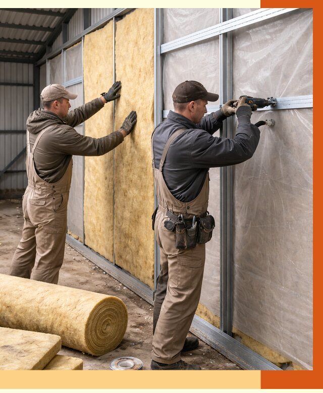 Утепление металлического ангара в Краснокамске от 4815 руб/м2 — услуги под ключ | ТепломастерКнм