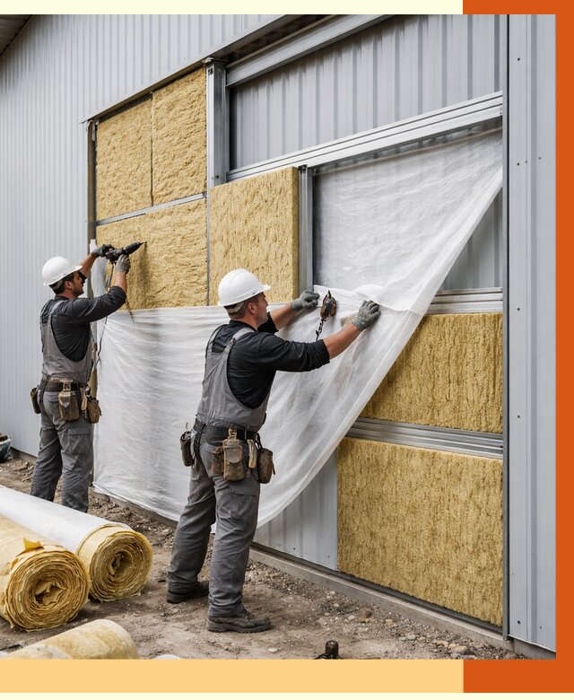 Утепление металлического склада в Краснокамске от 4562 руб/м2 — комплексное утепление под ключ | ТепломастерКнм