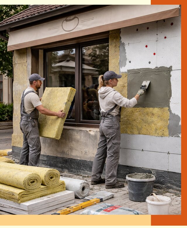 Утепление кафе в Краснокамске от 4258 руб/м2 — комплексно под ключ | ТепломастерКнм