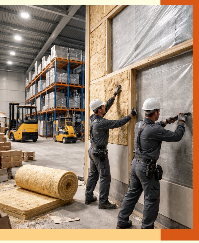 Утепление склада с техникой в Краснокамске от 4258 руб./м2 — комплексно под ключ | ТепломастерКнм