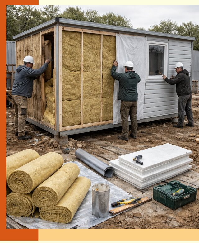 Утепление строительной бытовки под ключ в Краснокамске для любых условий
