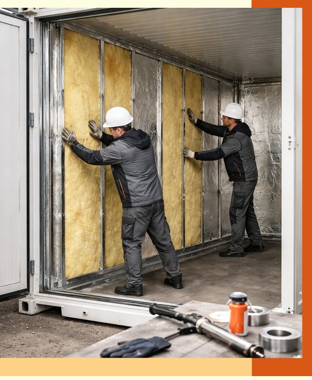 Утепление рефрижераторного контейнера в Краснокамске от 45617 руб./м² | ТепломастерКнм