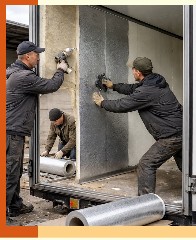 Утепление холодильного кузова в Краснокамске — монтаж и теплоизоляция