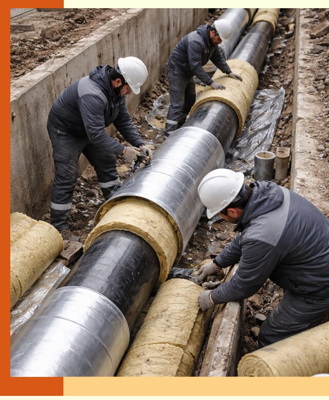 Утепление теплотрассы в Краснокамске: утеплительные работы и материалы