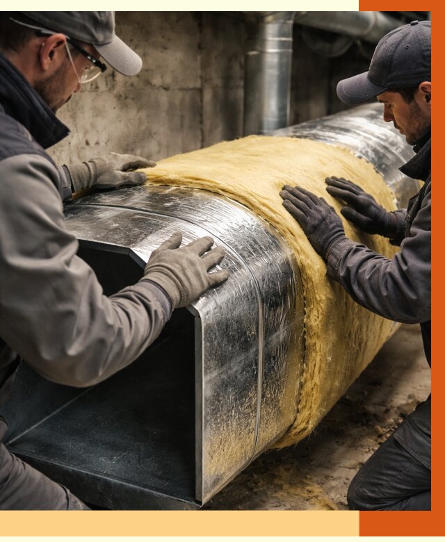 Утепление воздуховодов в Краснокамске от 4258 руб. — теплоизоляция вентиляции | ТепломастерКнм