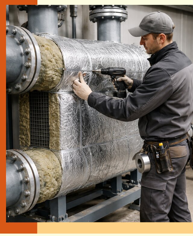 Утепление теплообменника в Краснокамске — профессиональная теплоизоляция оборудования