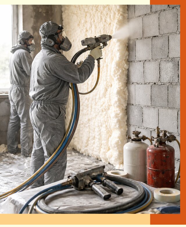 Утепление блочной стены ППУ в Краснокамске от 4308 руб./м² — ТепломастерКнм