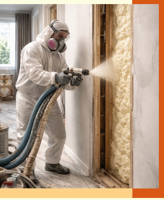 Межстеновое утепление ППУ в Краснокамске от 2788 руб/м2 — межстенное утепление под ключ | ТепломастерКнм