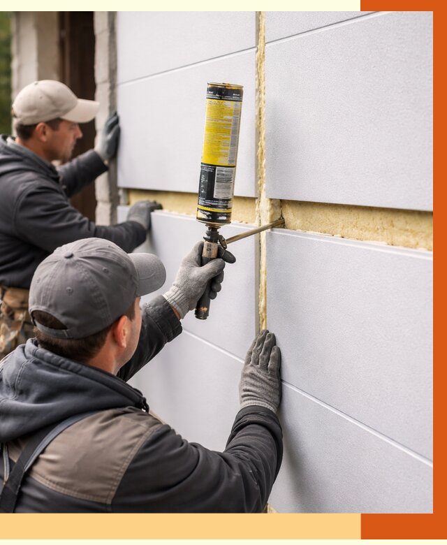 Утепление сэндвич панелей ППУ в Краснокамске от 4258 руб. за м2 | ТепломастерКнм