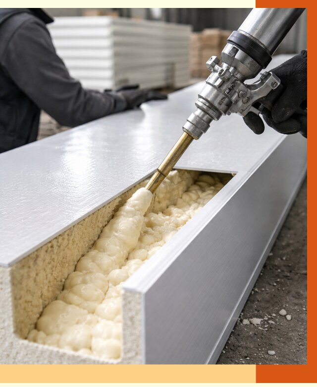 Заполнение пустот холодильных панелей в Краснокамске от 7603 руб. | ТепломастерКнм